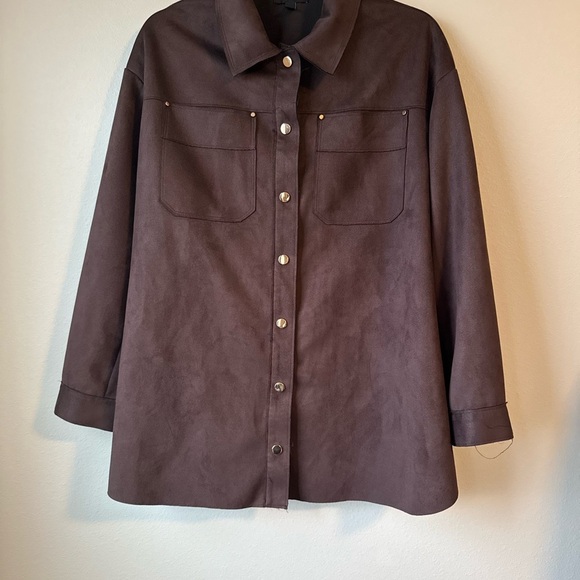 torrid Jackets & Blazers - Torrid Faux Suede Brown Shacket